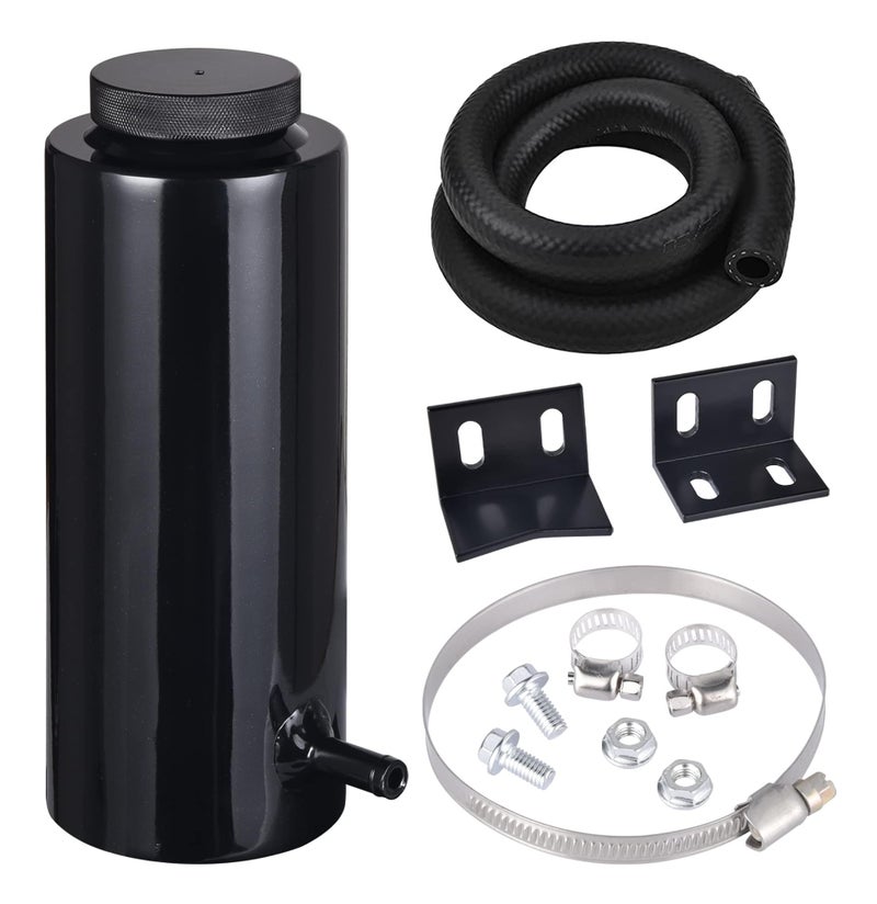 EVIL ENERGY Coolant Overflow Tank, Radiator Overflow Bottle 800ml Aluminum Universal Black - Image 1